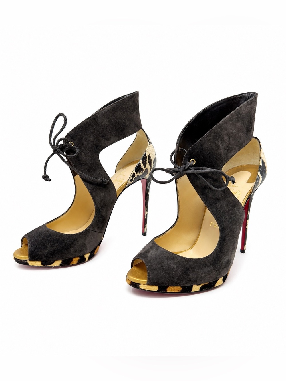 Christian Louboutin Campanina Peep Toe Cutout Heels Womens Size EU 39